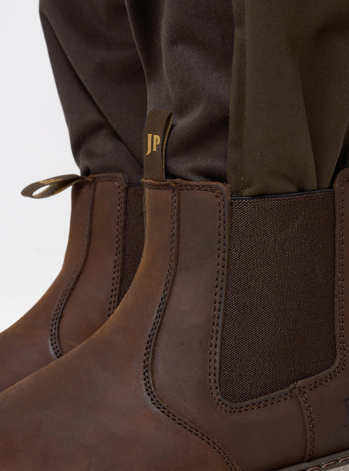 JACK PYKE Safety Dealer Boots – Leather Pull-On Chelsea Mens Work Boots, Steel Toe Capped, Oil-Resistant, Cushioned Insole & Breathable – Ideal for Farming, Warehouse, Construction - Size 6-13 UK