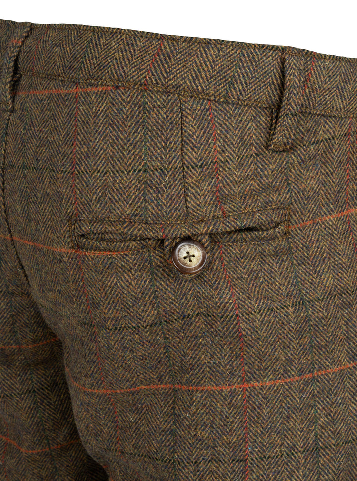 JACK PYKE Men’s Tweed Shooting Breeks – Wool Blend Fully Lined Brown Hunting Trousers with Adjustable Cuffs and Pockets for Outdoor Hunting & Clay Shooting