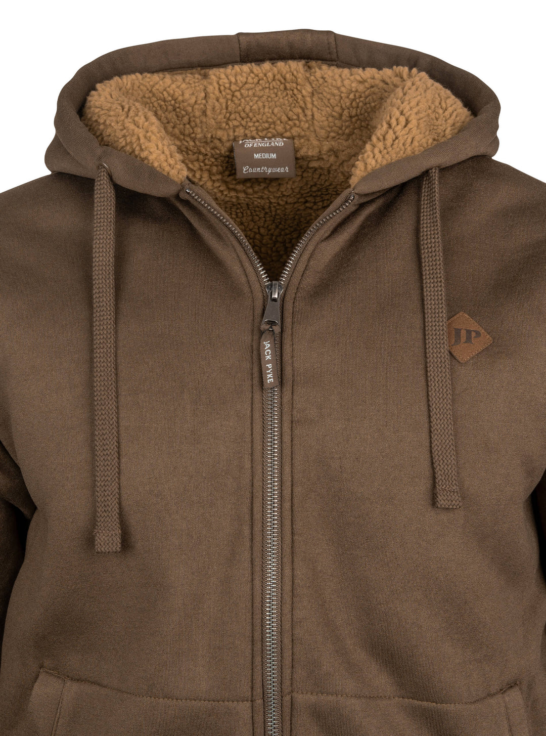 JACK PYKE Yakka Mens Fleece Hoodie – Warm Sherpa Fleece Lined Jacket with Full Zip, Drawstring Hood, Front Pockets, Ribbed Cuffs & Hem, Winter Hooded Jacket for Casual & Country Wear