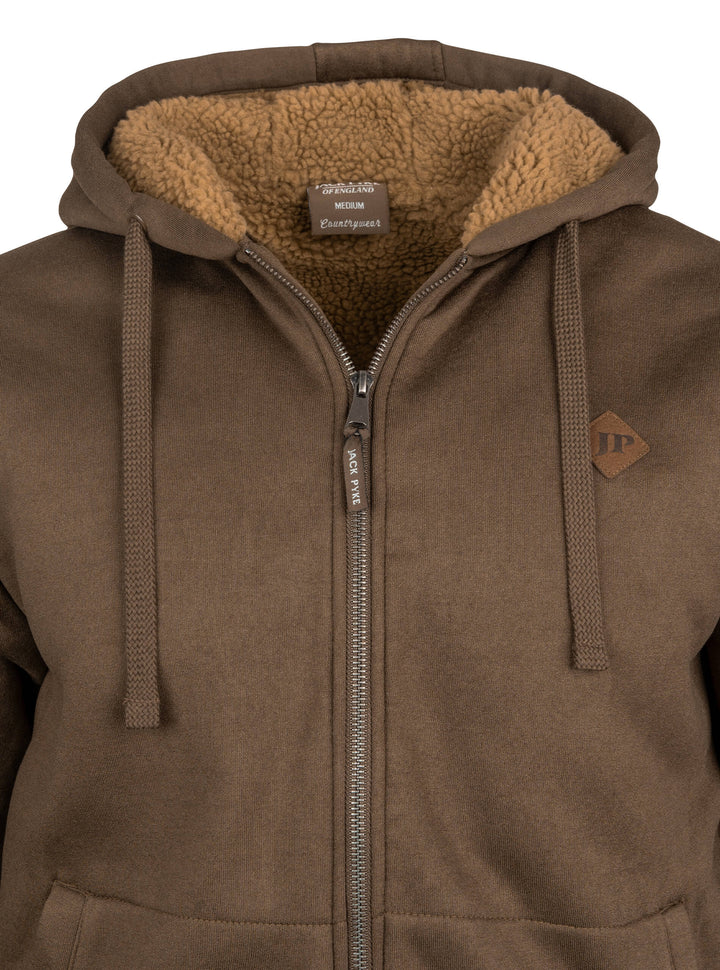 JACK PYKE Yakka Mens Fleece Hoodie – Warm Sherpa Fleece Lined Jacket with Full Zip, Drawstring Hood, Front Pockets, Ribbed Cuffs & Hem, Winter Hooded Jacket for Casual & Country Wear