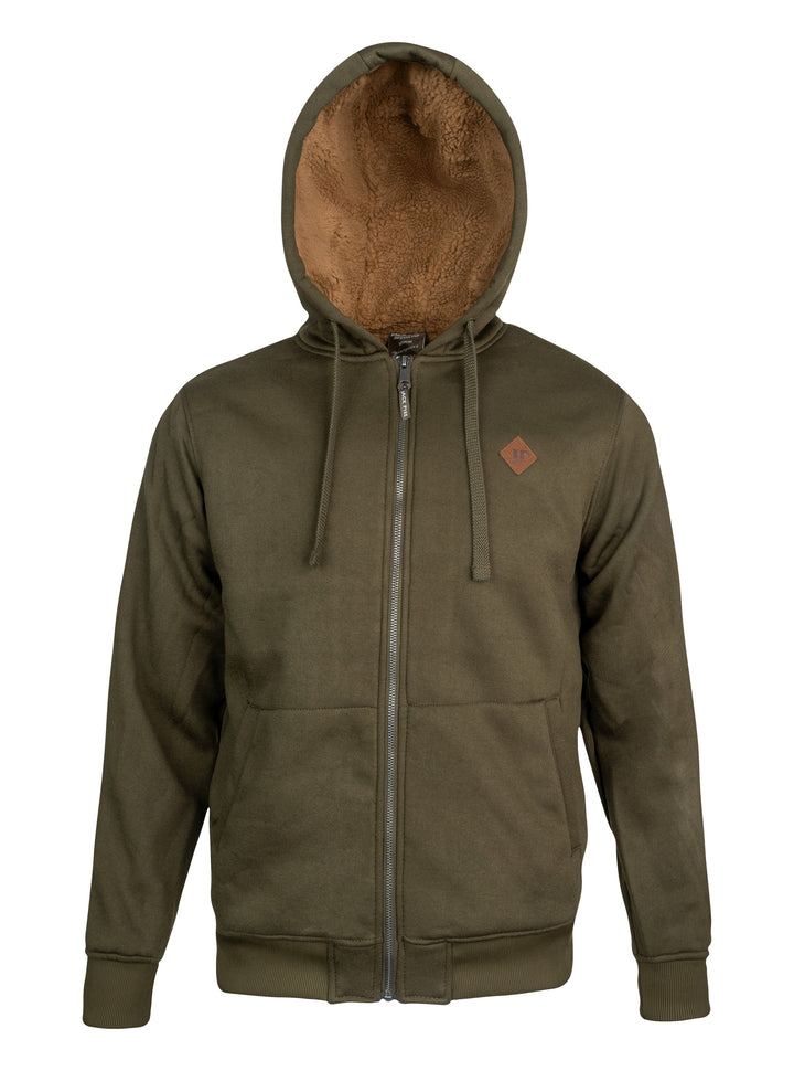JACK PYKE Yakka Mens Fleece Hoodie – Warm Sherpa Fleece Lined Jacket with Full Zip, Drawstring Hood, Front Pockets, Ribbed Cuffs & Hem, Winter Hooded Jacket for Casual & Country Wear