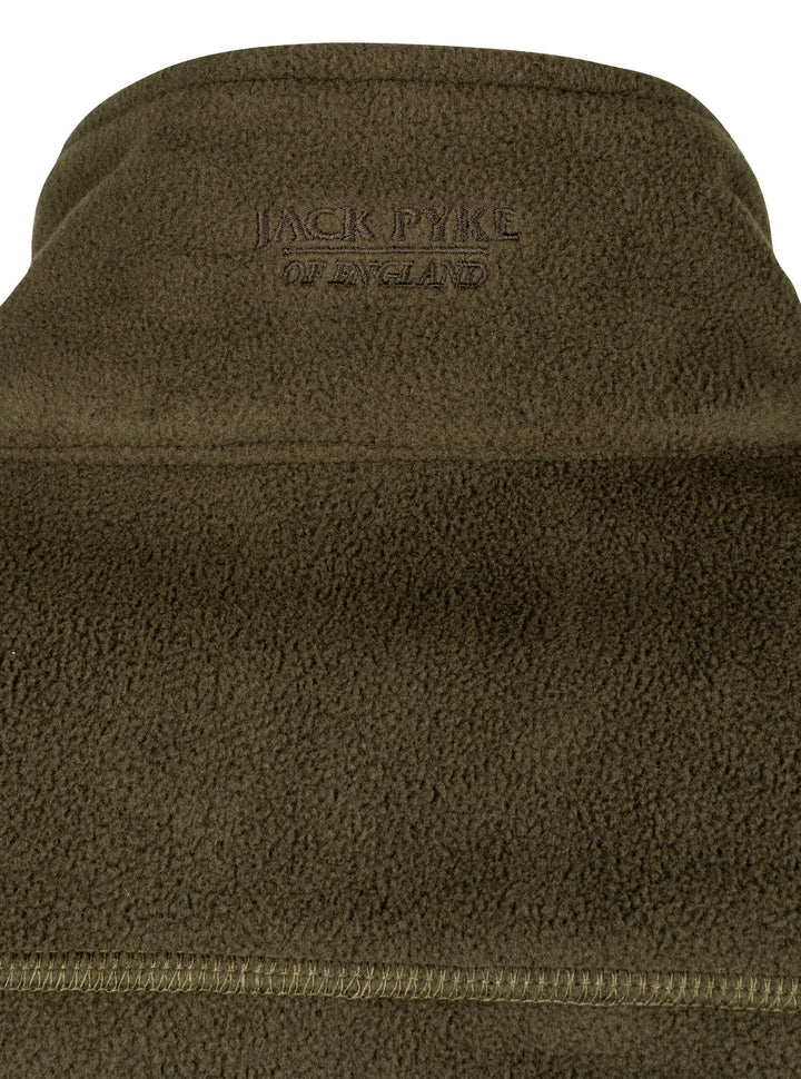 JACK PYKE Mens Waterproof Fleece Jacket, Breathable Long Sleeve Fleece Top with Elasticated Waist, Adjustable Cuffs & Zipped Pockets, Ideal for Hiking, Hunting & Country Wear – Earth Green/Brown