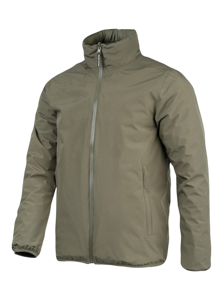 JACK PYKE Men’s Reversible Waterproof Jacket - 3-Layer Design, Breatha-Tex Waterproof, Breathable, 200g/m² Insulated, 2 Warmer Pockets, Stormproof Zip for Hiking, Walking, Hunting - Green