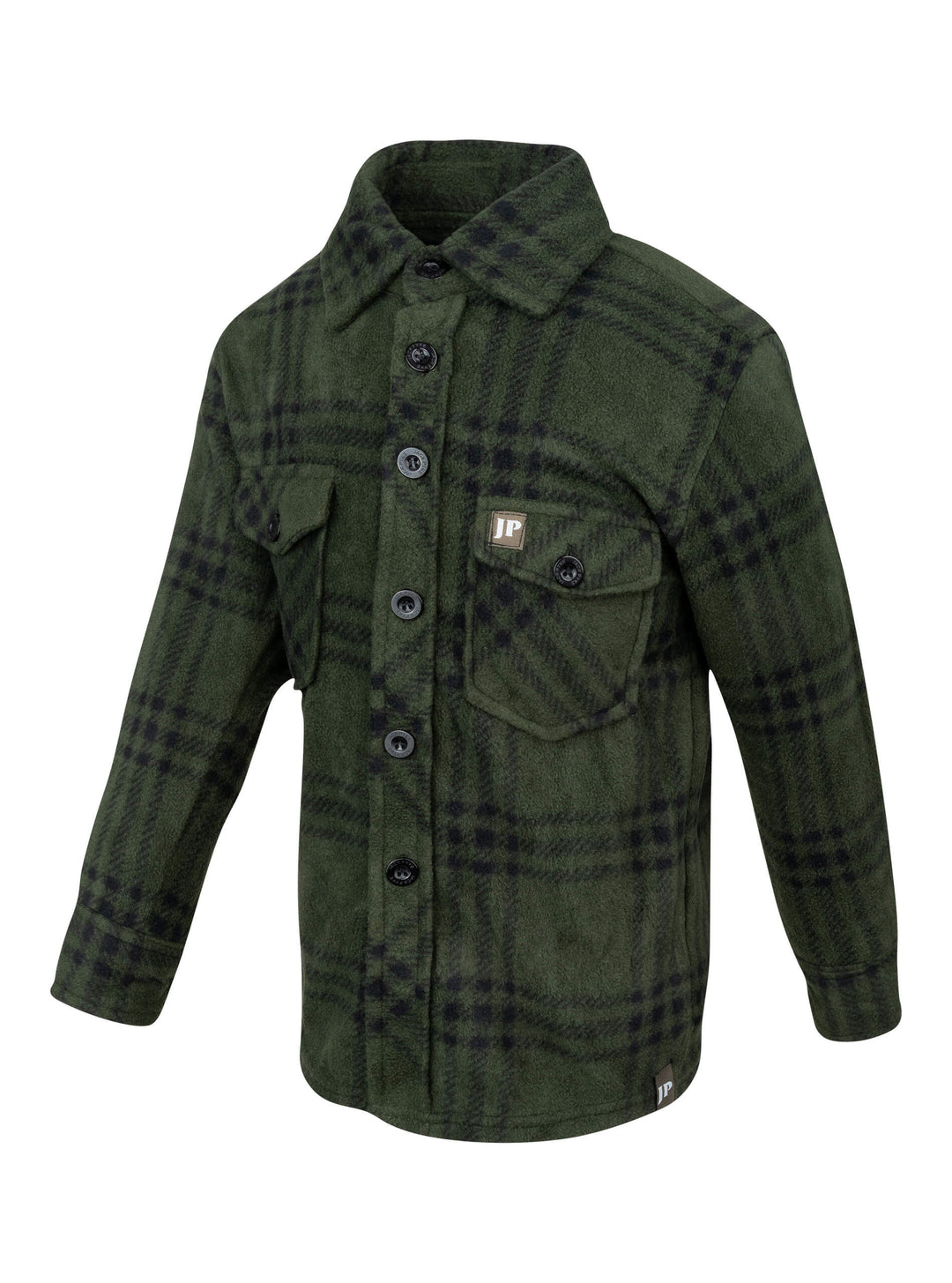 JACK PYKE Junior Polar Fleece Shirt Green Check
