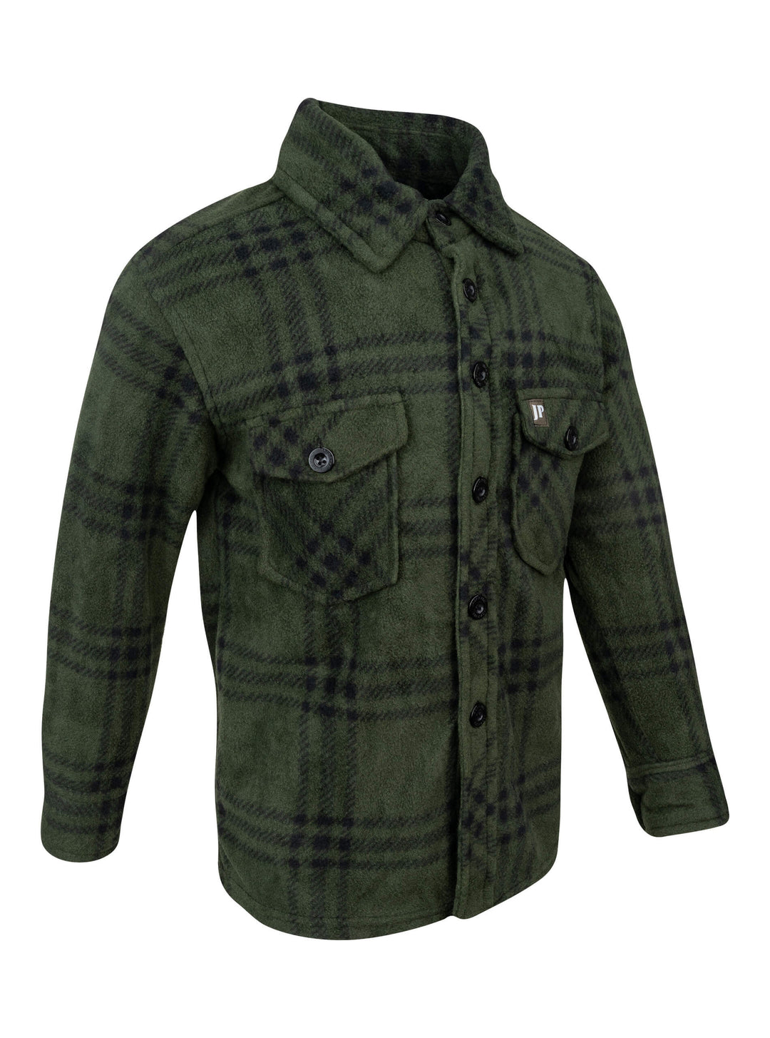 JACK PYKE Junior Polar Fleece Shirt Green Check