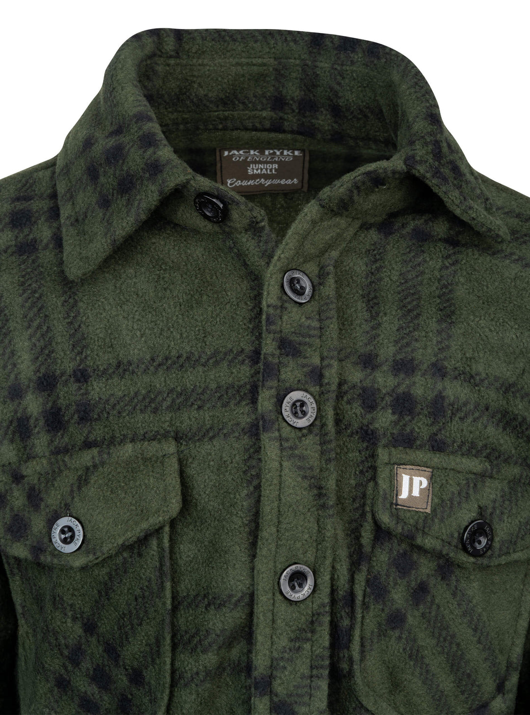 JACK PYKE Junior Polar Fleece Shirt Green Check