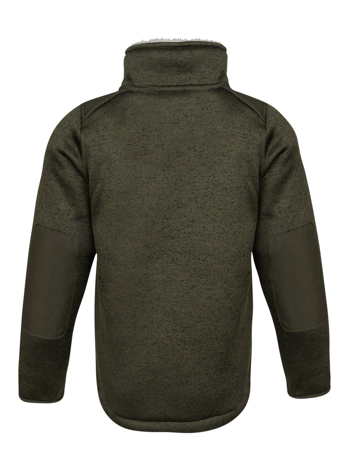 JACK PYKE Junior Scandinavian Fleece Jacket  – Warm Sherpa Lined Kids Fleece Jacket with Pockets – Boys and Girls Winter Jacket for Daily Use - Dark Olive
