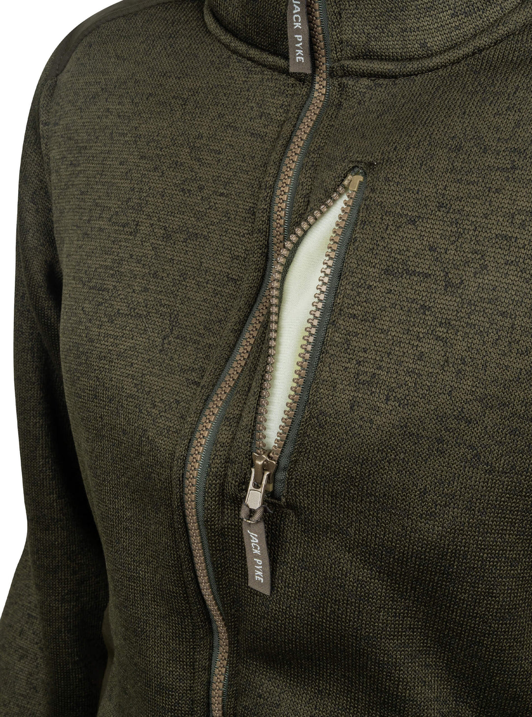 JACK PYKE Ladies Scandinavian Fleece Jacket – Warm Sherpa Lined Womens Fleece Jacket with Full Zip and Pockets – Winter Outdoor Jacket for Daily Wear,  Dark Olive