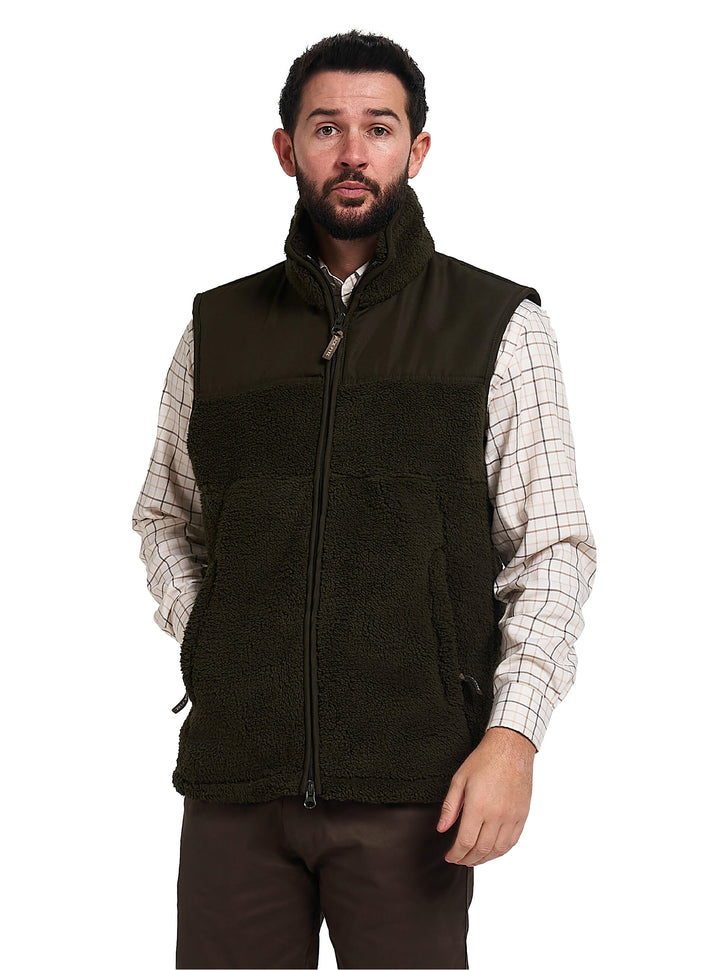 JACK PYKE Men's Dark Olive Sherpa Fleece Sleeveless Gilet Size S-3XL