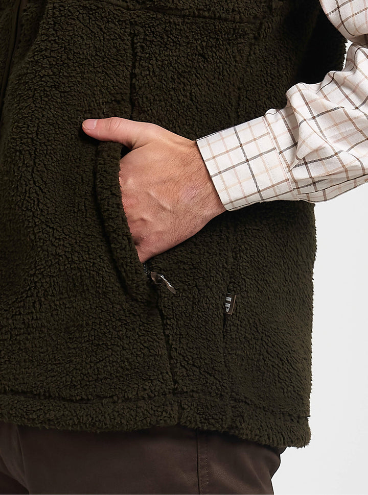 JACK PYKE Men's Dark Olive Sherpa Fleece Sleeveless Gilet Size S-3XL