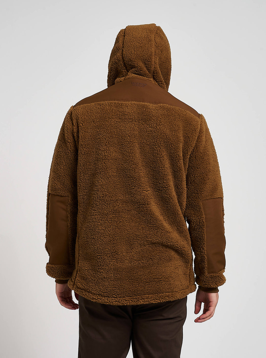 Jack Pyke Men’s Sherpa Fleece Hoodie Gen 2, Long Sleeve Hunting & Hiking Fleece Jacket Mens with Zipped Kangaroo Pockets, Elbow & Shoulder Patches, Drawstring Hood