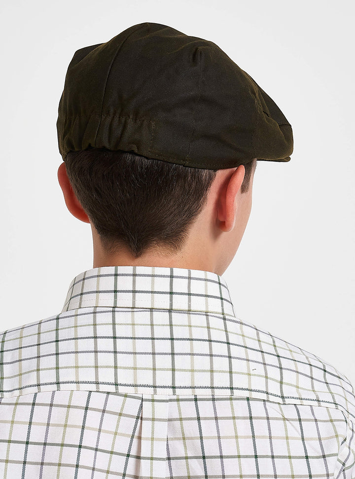 JACK PYKE Junior Waxed Cotton Flat Cap Green