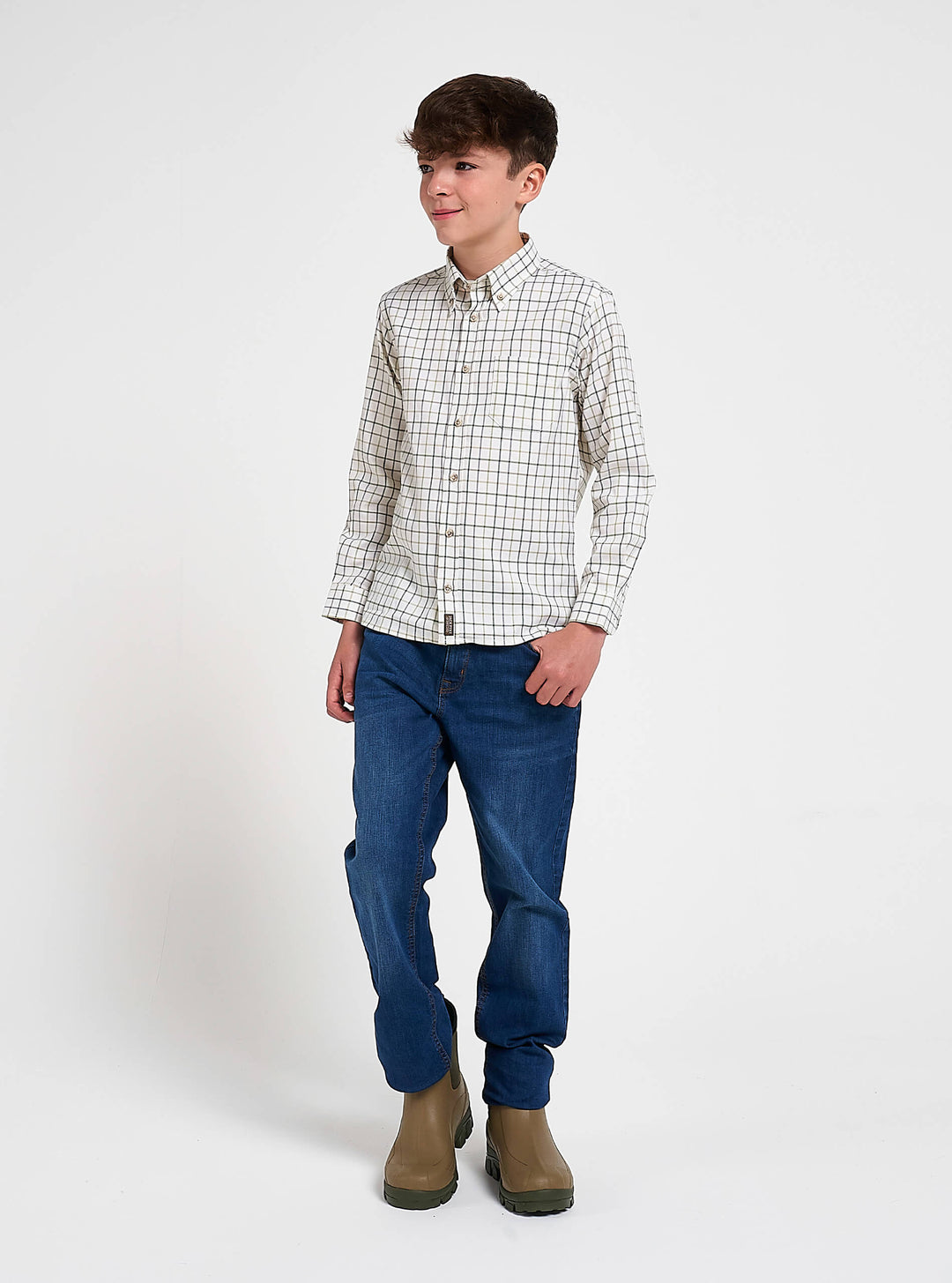 Jack Pyke Junior / Childrens Countryman Long Sleeve Shirt Green