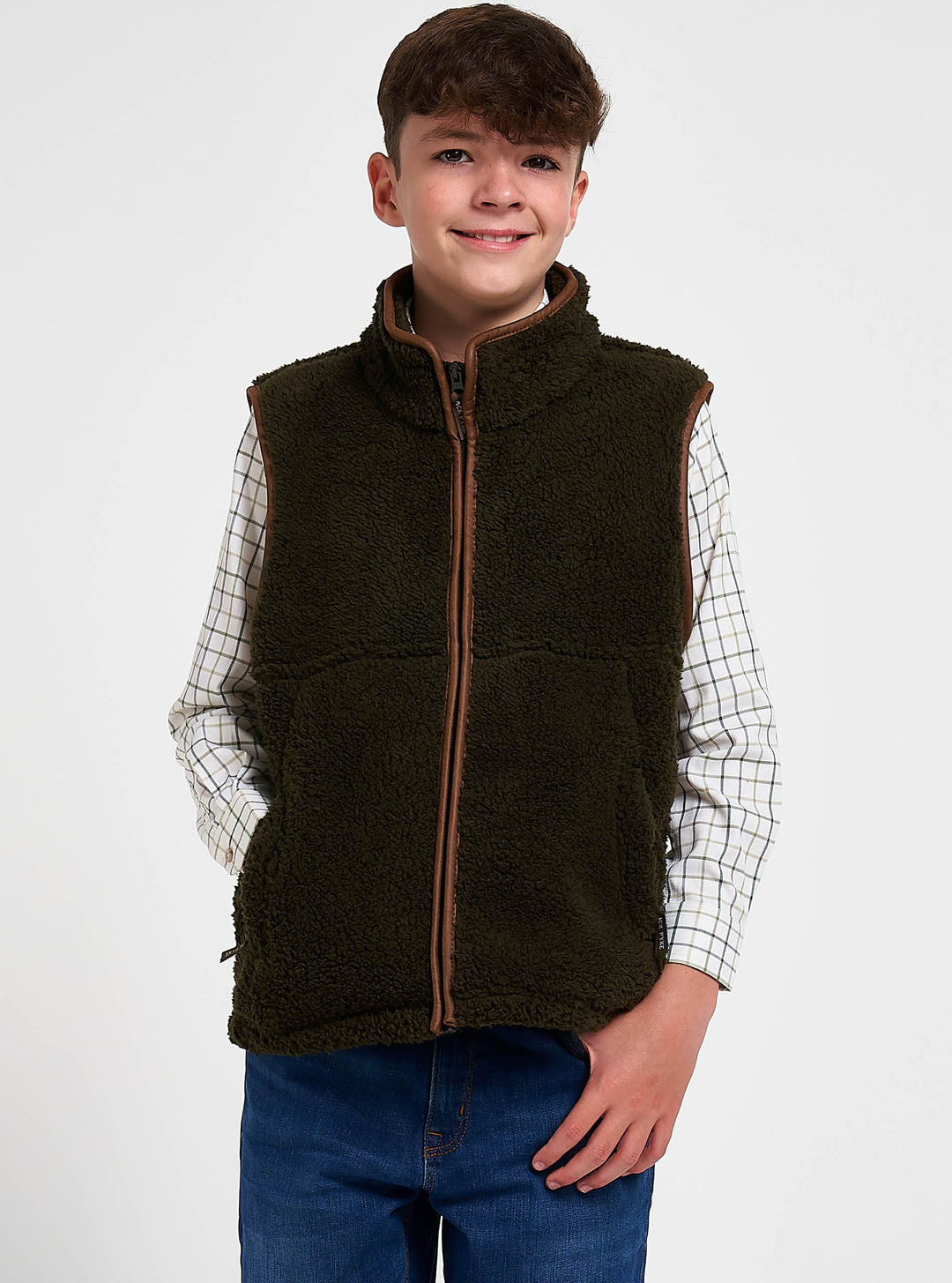 Jack Pyke Junior / Childrens Sherpa Fleece Gilet Dark Olive