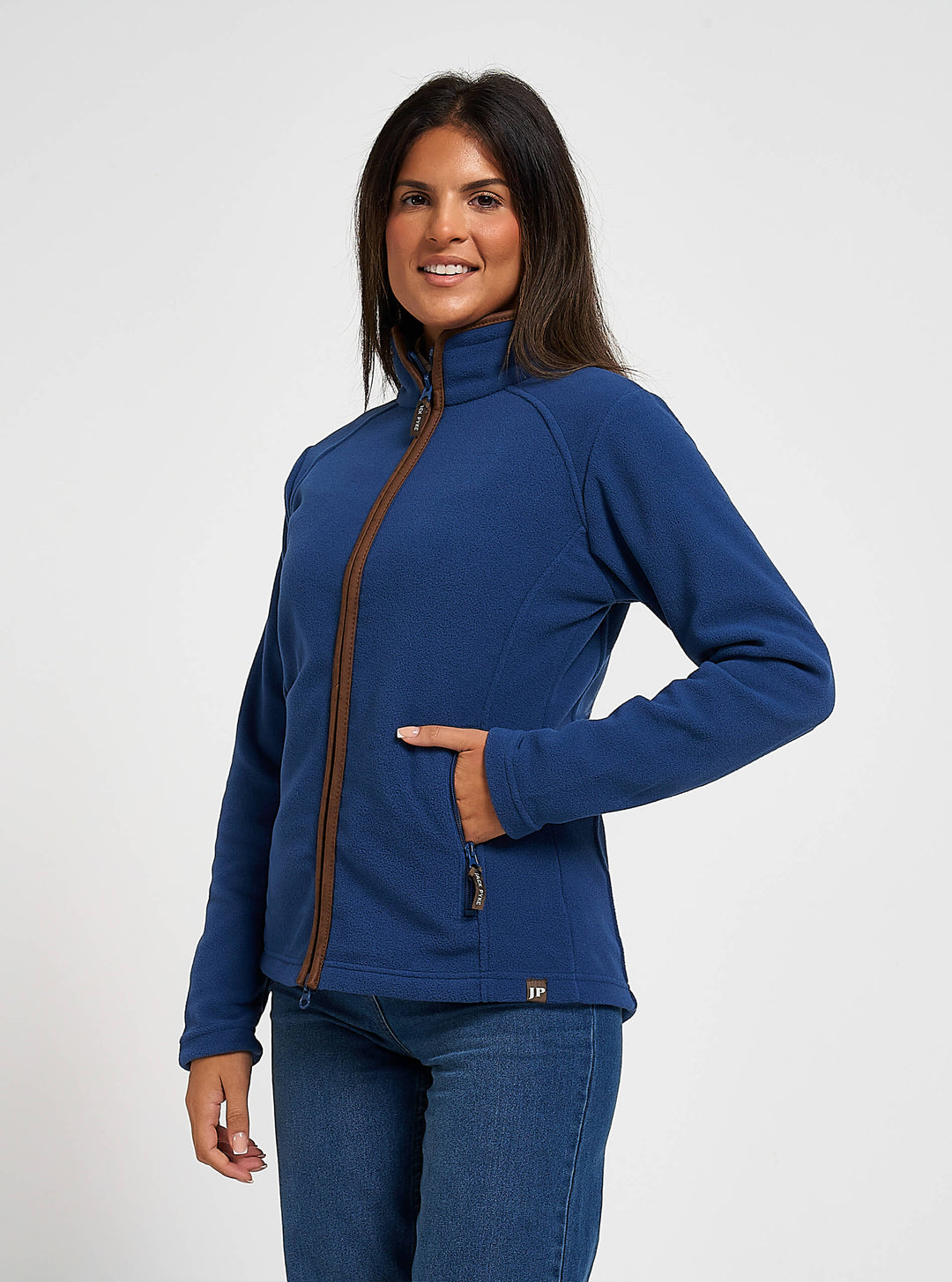 JACK PYKE Womens Fleece Jacket – Lightweight and Breathable Ladies Fleece jacket with Full Zip, Long Sleeves, Zipped Pockets, Faux Leather Piping – Ideal for Travel and Outdoor Sports