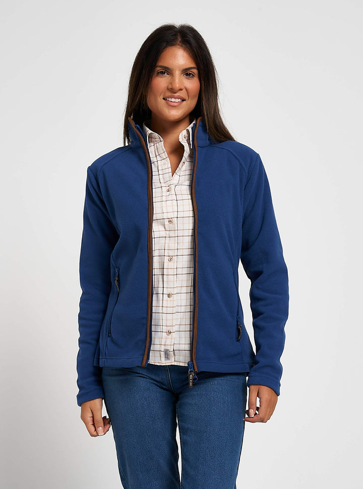 JACK PYKE Womens Fleece Jacket – Lightweight and Breathable Ladies Fleece jacket with Full Zip, Long Sleeves, Zipped Pockets, Faux Leather Piping – Ideal for Travel and Outdoor Sports