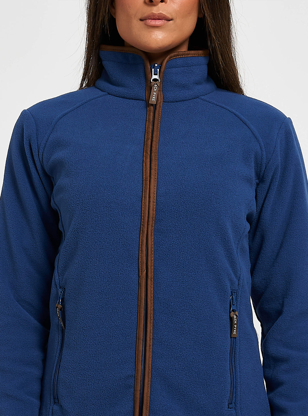 JACK PYKE Womens Fleece Jacket – Lightweight and Breathable Ladies Fleece jacket with Full Zip, Long Sleeves, Zipped Pockets, Faux Leather Piping – Ideal for Travel and Outdoor Sports