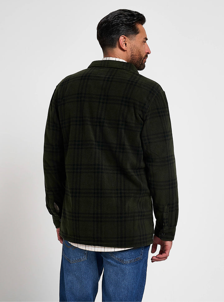 JACK PYKE Polar Fleece Long Sleeve Shirt Green Check