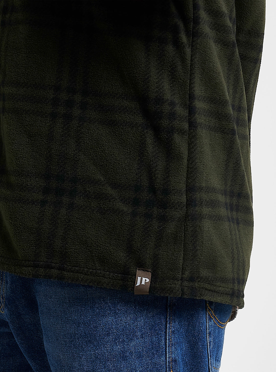 JACK PYKE Polar Fleece Long Sleeve Shirt Green Check