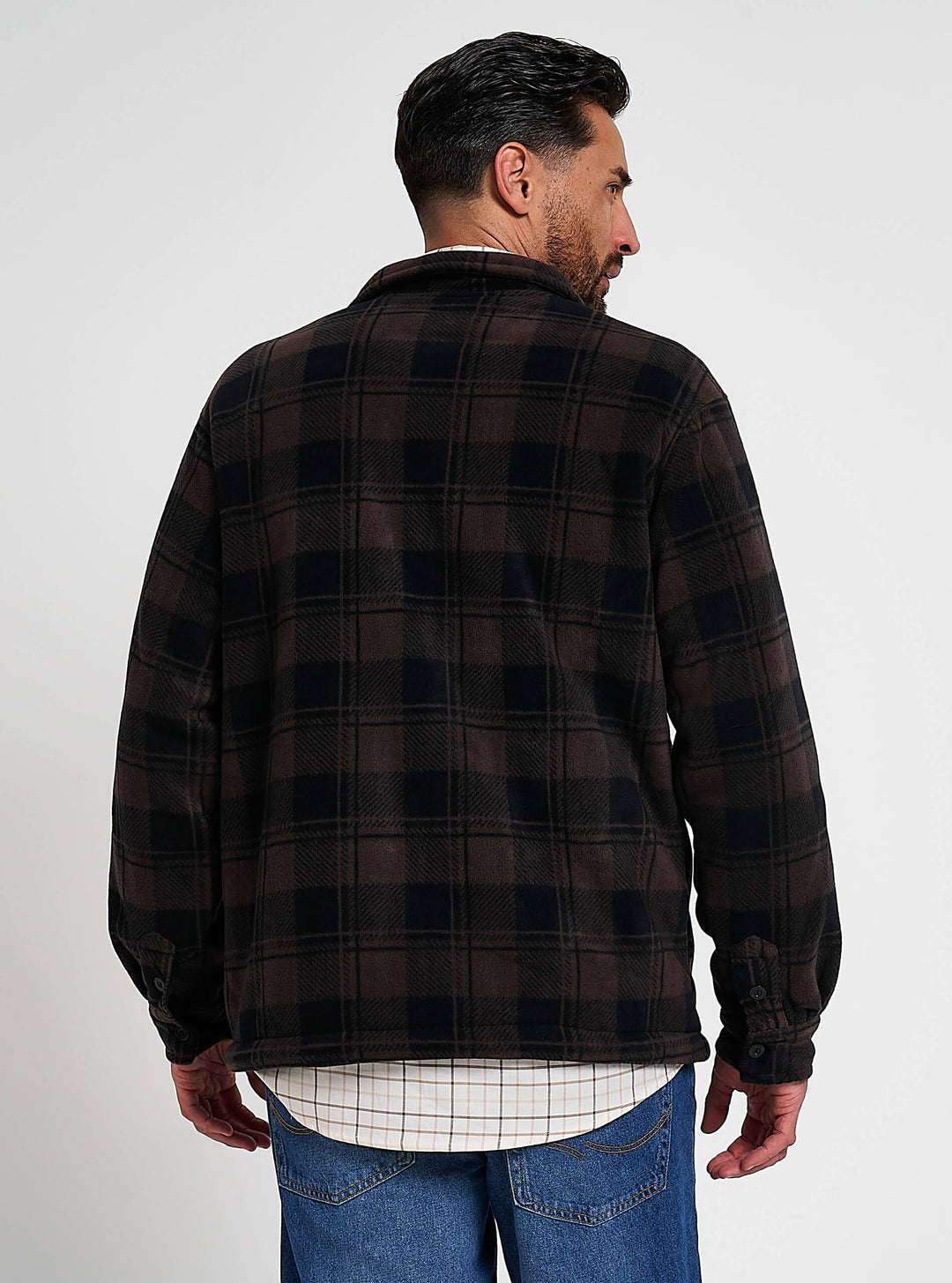 Jack Pyke Men’s Tundra Shirt – Checked Flannel Long Sleeve Zip Shirt with Fleece Lining, Turn-Down Collar, Multi Pockets, Button Cuffs for Shooting or casual Wear