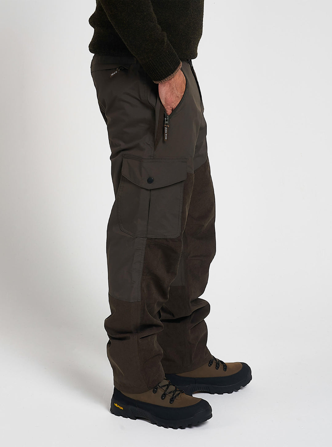 JACK PYKE Ashcombe Trousers - Adult Unisex Outdoor Trousers - Waterproof & Breathable with TPU Membrane Construction - 30-40" Waist - Olive Green/Brown