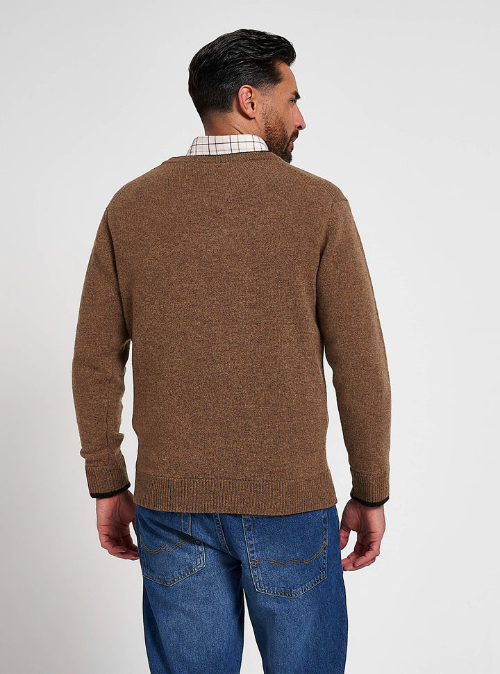 JACK PYKE Ashcombe 100% Lambswool Long Sleeve V-Neck Jumper Pullover