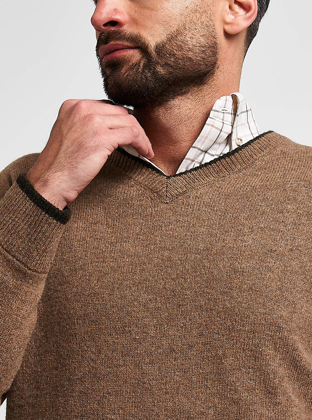 JACK PYKE Ashcombe 100% Lambswool Long Sleeve V-Neck Jumper Pullover