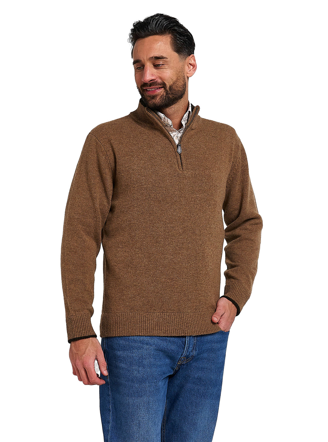 JACK PYKE Ashcombe 100% Lambswool Long Sleeve Zip Knit Jumper Pullover