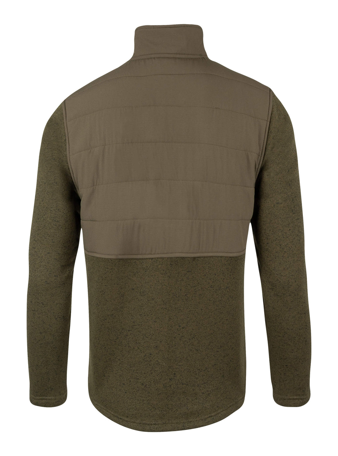 JACK PYKE Mens Fleece Pullover – Long Sleeve Outdoor Jacket with Stand Collar, Padded Upper Panel, Zipped Pockets and Snap Fastening Jumper for Country and Casual Wear, Green