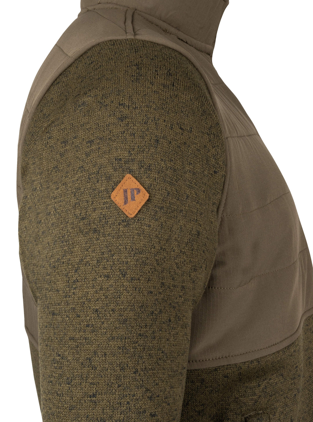 JACK PYKE Mens Fleece Pullover – Long Sleeve Outdoor Jacket with Stand Collar, Padded Upper Panel, Zipped Pockets and Snap Fastening Jumper for Country and Casual Wear, Green