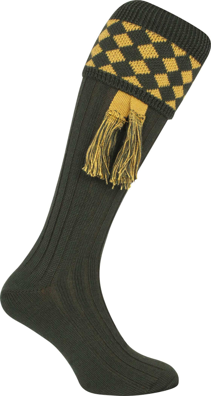 JACK PYKE Pair of Harlequin Shooting Socks with Garters 8 to 11 UK