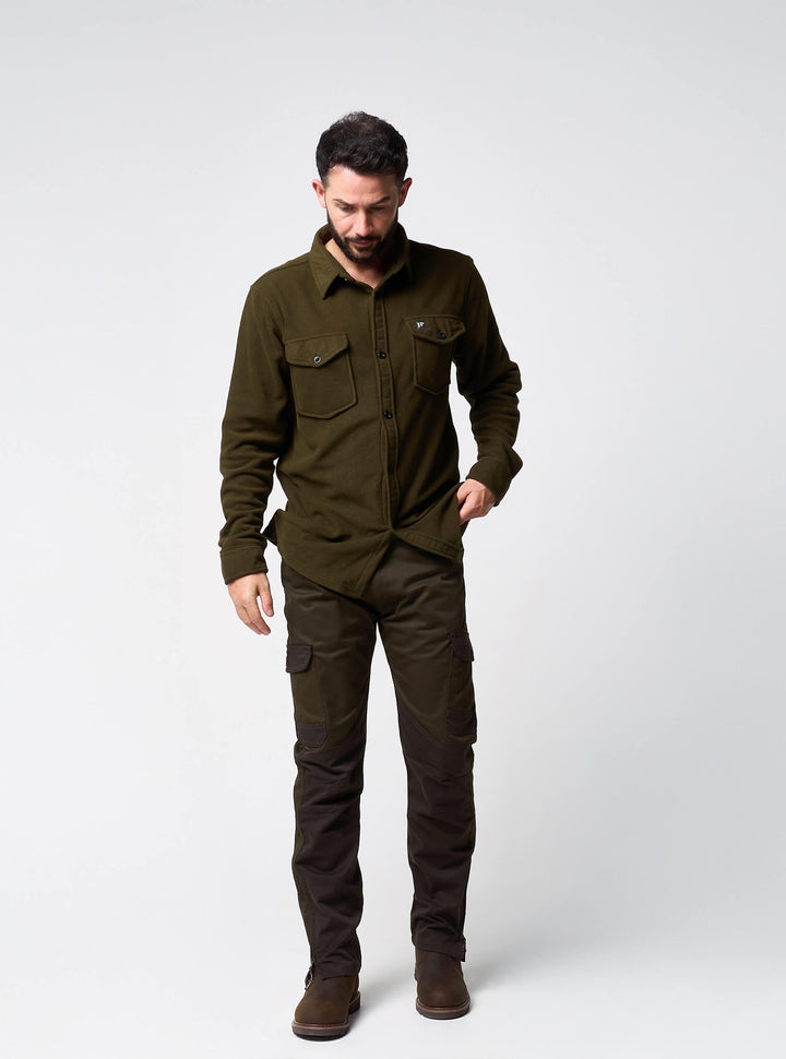 Jack Pyke Mens Polar Fleece Shirt – Soft Long Sleeve Button-Up Outdoor Shirt with Chest Pockets, Relaxed Fit Fleece Shirt for Autumn and Winter Work or Casual Wear