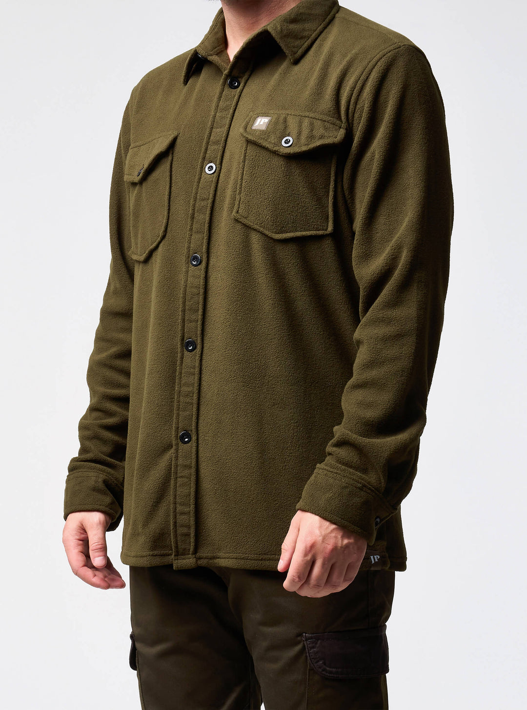 Jack Pyke Mens Polar Fleece Shirt – Soft Long Sleeve Button-Up Outdoor Shirt with Chest Pockets, Relaxed Fit Fleece Shirt for Autumn and Winter Work or Casual Wear