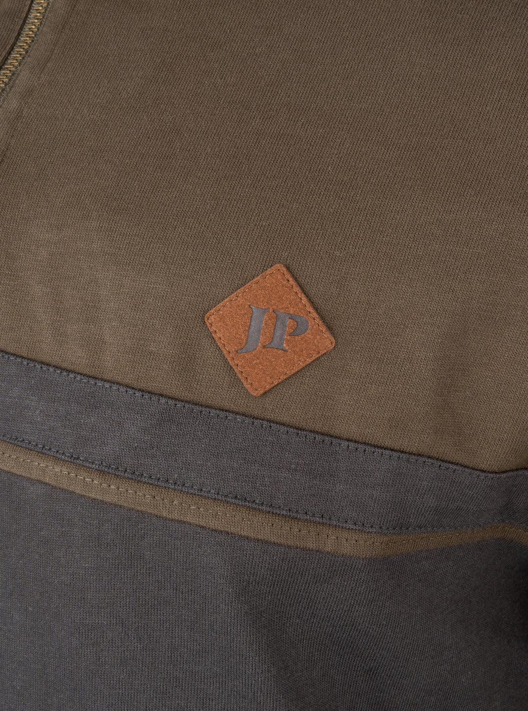 Jack Pyke Men’s Half Zip Contrast Sweatshirt – Outdoor Country Jumper with High Collar & Metal Zip Ring & Ribbed Cuffs – Ideal Jumper for Hunting, Shooting and Countryside Walks - Green