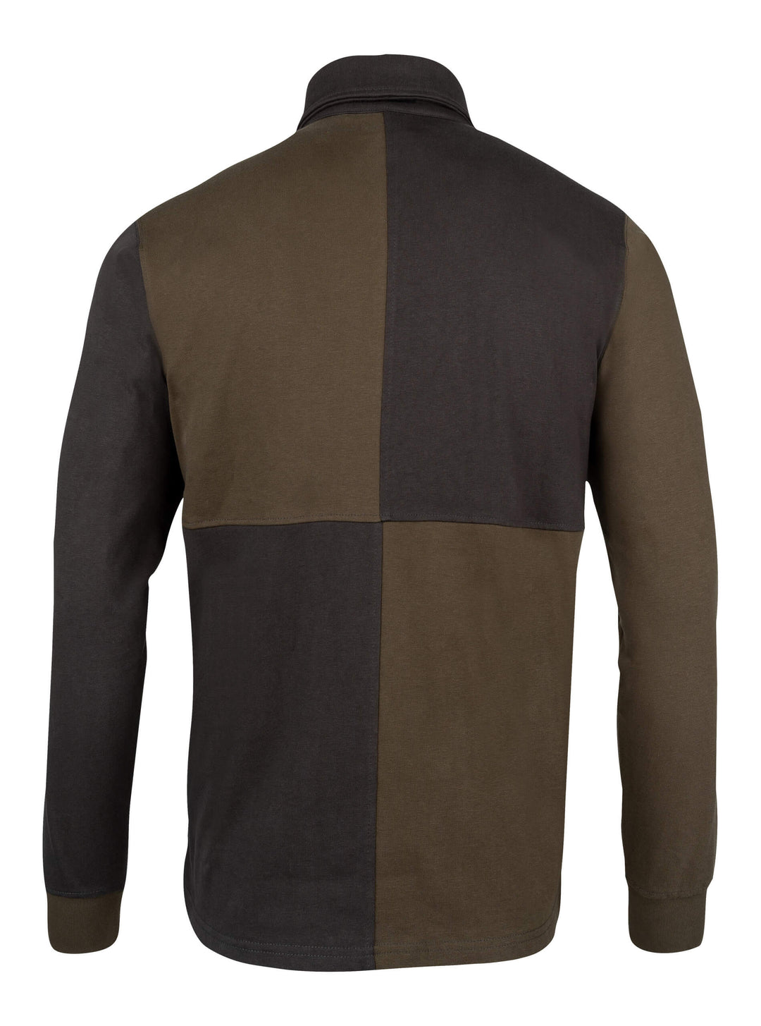 JACK PYKE Mens Long Sleeve Rugby Shirt - Durable Polycotton Polo Shirt with Ribbed Cuffs - Quartered Design & Button Collar Top for Country Sports, Shooting & Casual Smart Wear - Green