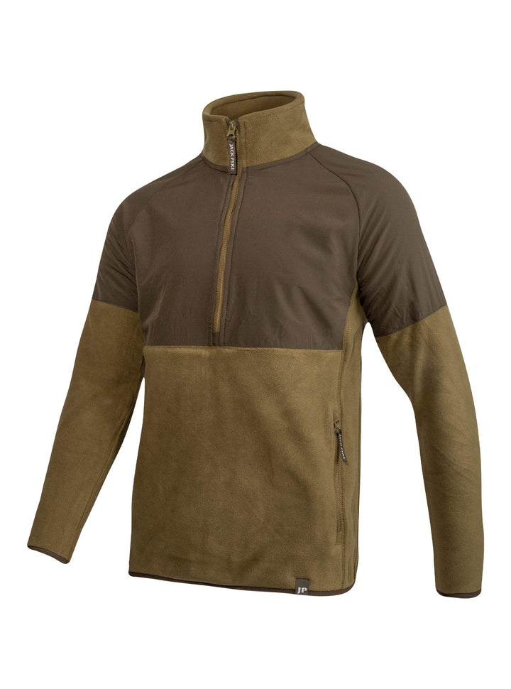 Jack Pyke Bleasdale Half Zip Fleece Top – Lightweight Outdoor Soft Fleece Jacket for Mens with Zipped Pocket and Contrast Panels – Ideal Warm Mid Layer for Hiking, Camping