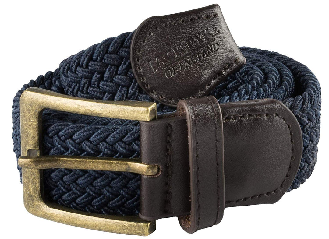 Jack Pyke Countryman Elasticated Belt for Men, Woven Stretch Belt with Leather Ends, Adjustable Up to 54in Waist, Ideal for Countrywear, Hiking, Shooting and Daily Use