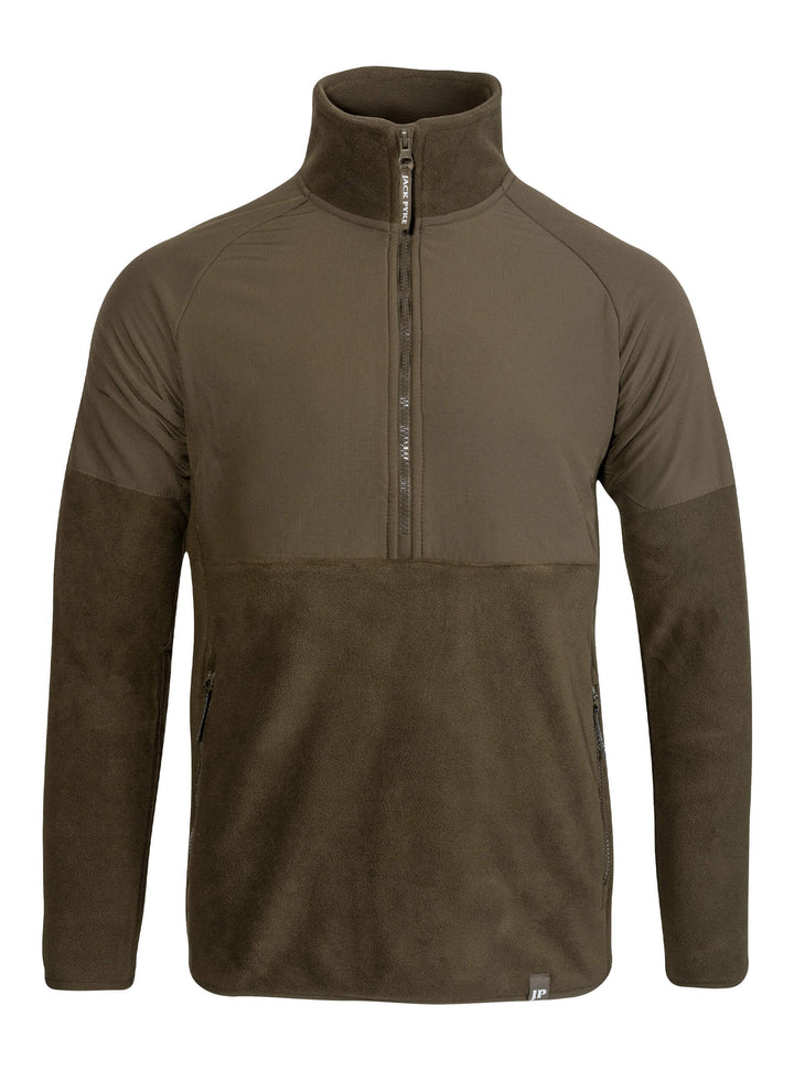 Jack Pyke Bleasdale Half Zip Fleece Top – Lightweight Outdoor Soft Fleece Jacket for Mens with Zipped Pocket and Contrast Panels – Ideal Warm Mid Layer for Hiking, Camping