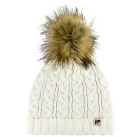 Ladies Cable Knit Bob Hat  Off White